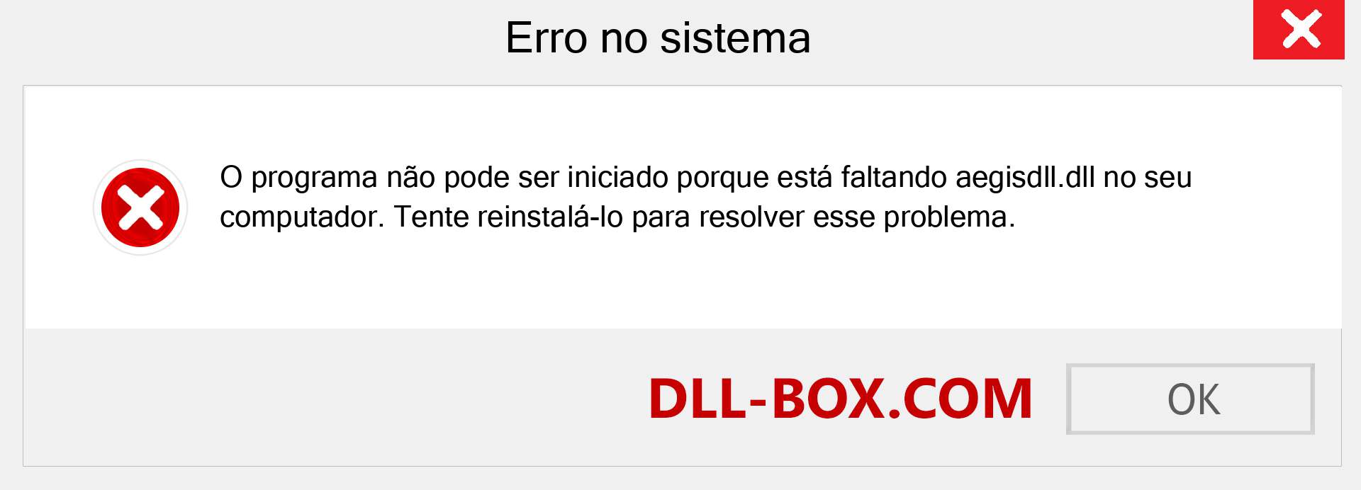 Arquivo aegisdll.dll ausente ?. Download para Windows 7, 8, 10 - Correção de erro ausente aegisdll dll no Windows, fotos, imagens