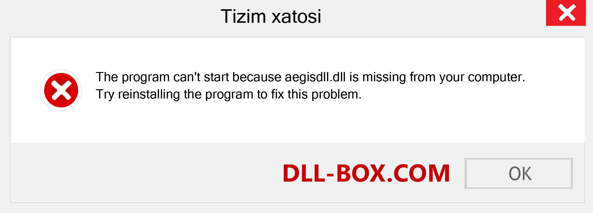 aegisdll.dll fayli yo'qolganmi?. Windows 7, 8, 10 uchun yuklab olish - Windowsda aegisdll dll etishmayotgan xatoni tuzating, rasmlar, rasmlar